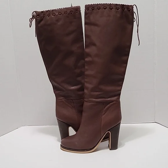 See by Chloe Genuine Brown Leather Heeled Boots Size 7/38 - Picture 6 of 16